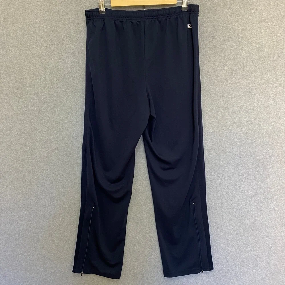 NIKE Men's Medium Navy Blue Performance Track‎ Pants 100% Polyester Drawstring
